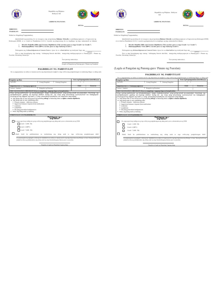A4 Tagalog Consent | PDF