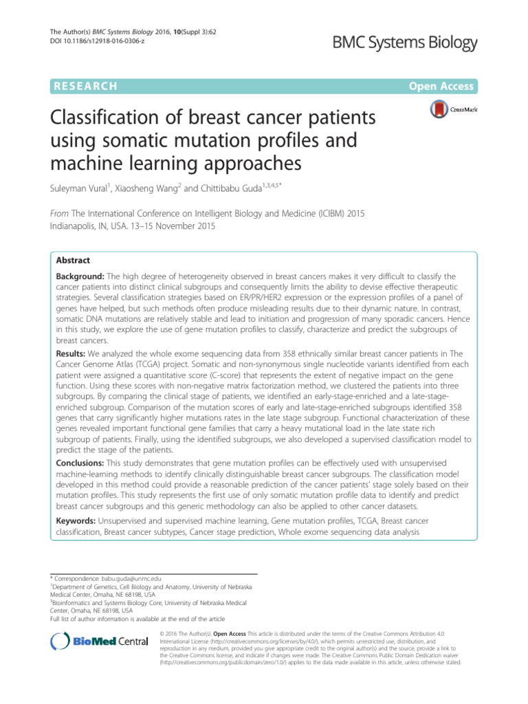 Classification of Breast Cancer | PDF | Mutation | Cancer