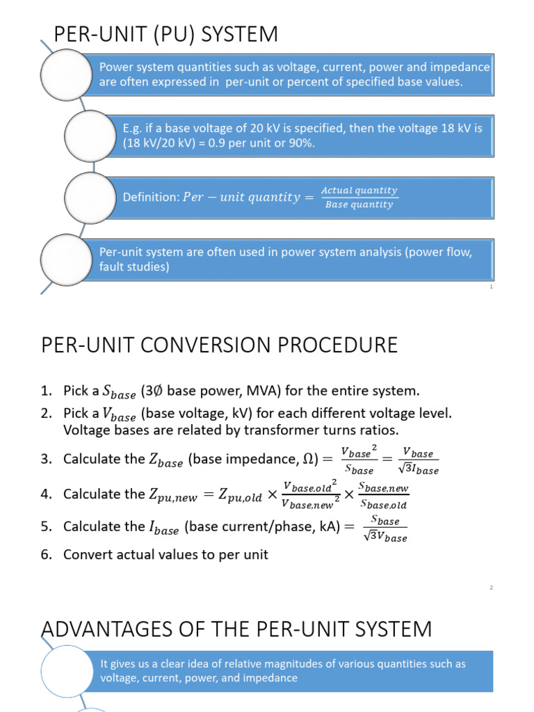 Understanding the Per-Unit System in Power Analysis | PDF