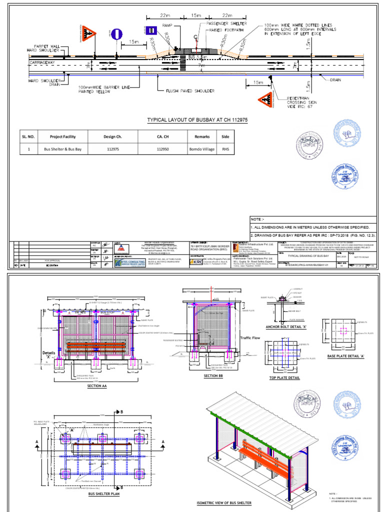 Drawings of Bus Bay With Shelter_DItte Pkg-II (1) | PDF | Road ...