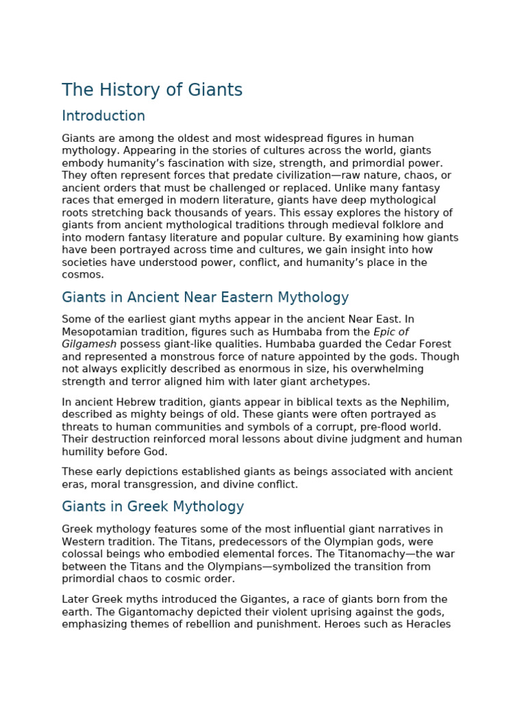 The Evolution of Giants in Mythology | PDF | Norse Mythology | Greek ...