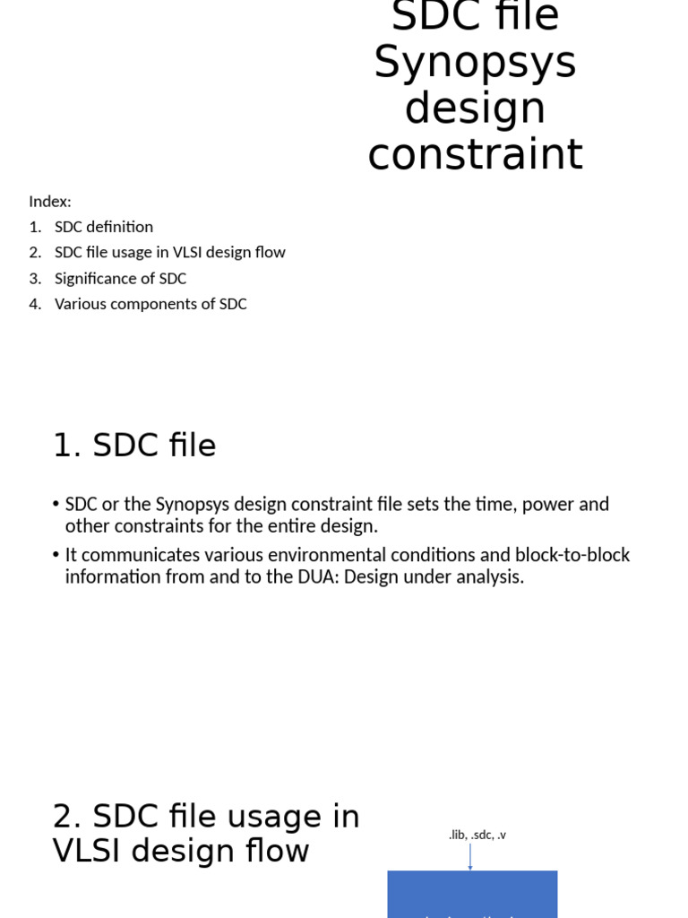 Understanding SDC Files in VLSI Design | PDF | Computer Engineering ...