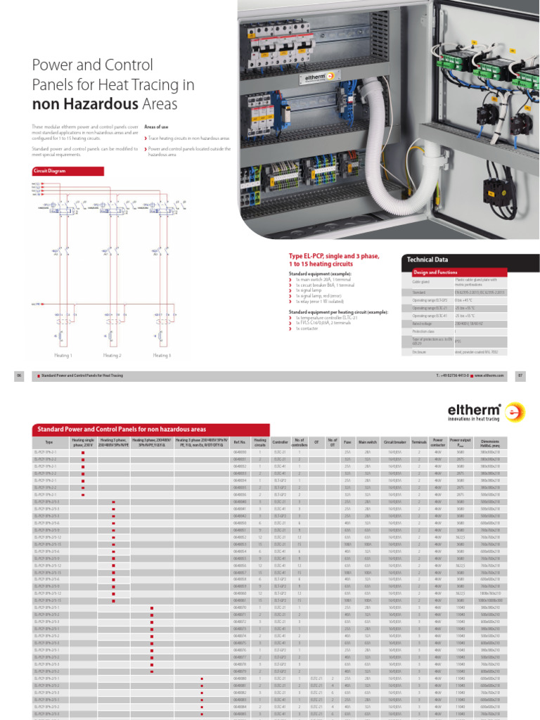 Power and Control Panels for Heat Tracing | PDF | Power (Physics ...