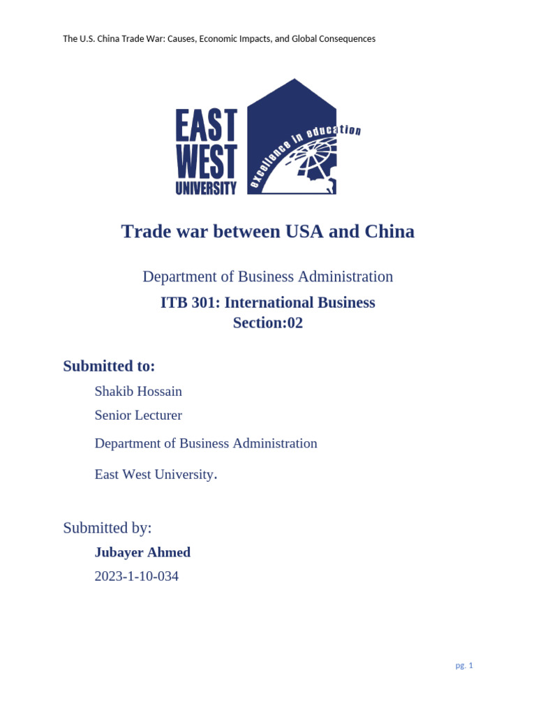U.S.-China Trade War Overview and Impact | PDF | Tariff | China