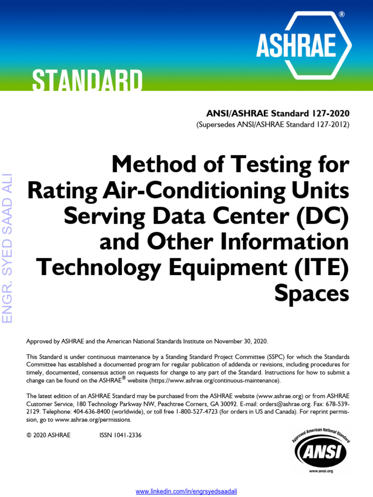 Testing Standards for Data Center AC Units | PDF | Air Conditioning ...