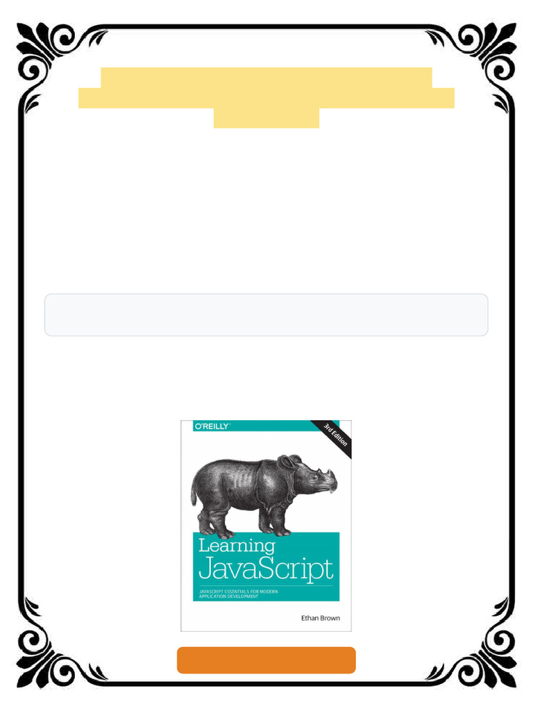 Learning JavaScript 3rd Edition Ethan Brown eBook with chapters ...