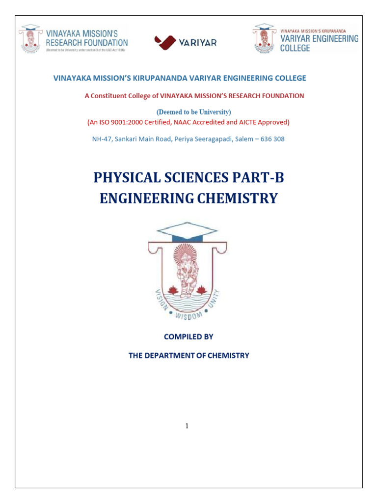 Engineering Chemistry Course Overview | PDF | Ph | Fluoride