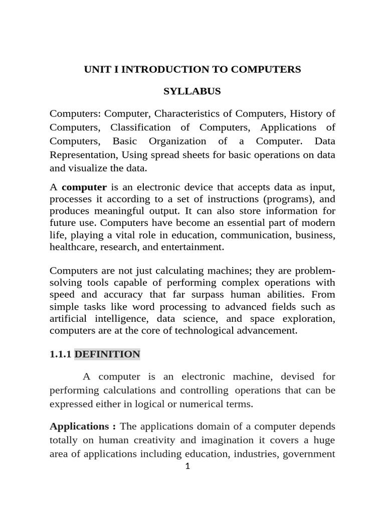 Introduction to Computers Overview | PDF | Byte | Computer Data Storage