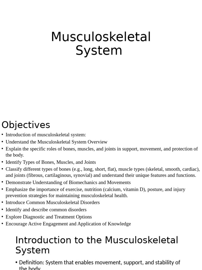 Musculoskeletal System Overview and Health | PDF | Human ...