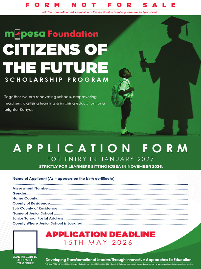 M-PESA Foundation Scholarship Application 2026 | PDF