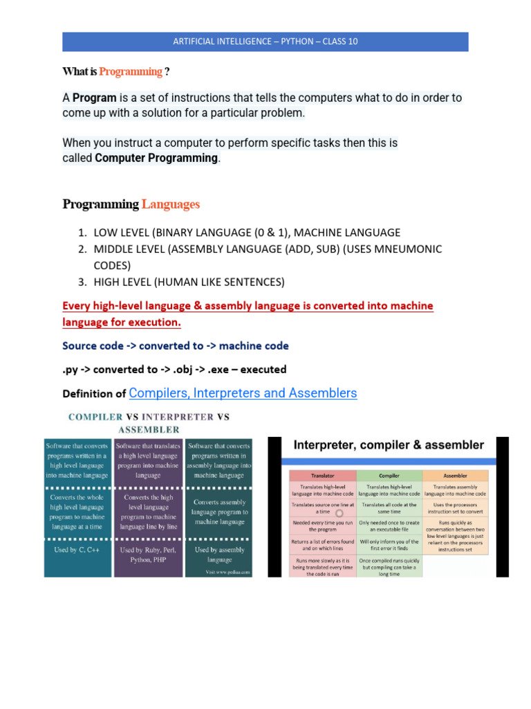 Python Programming Basics for AI | PDF | Python (Programming Language ...