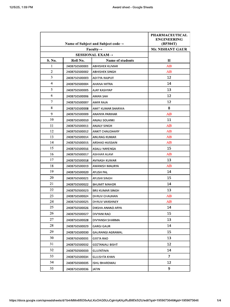 BP304T 2nd Sessional Sheet | PDF