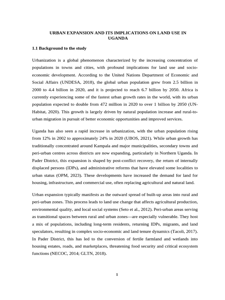Urban Expansion Impact on Uganda's Land Use | PDF | Land Use | Urban Sprawl