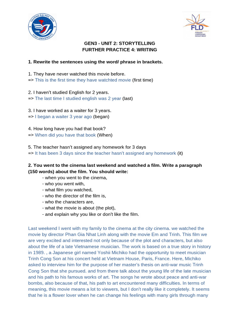 Writing Unit2 | PDF