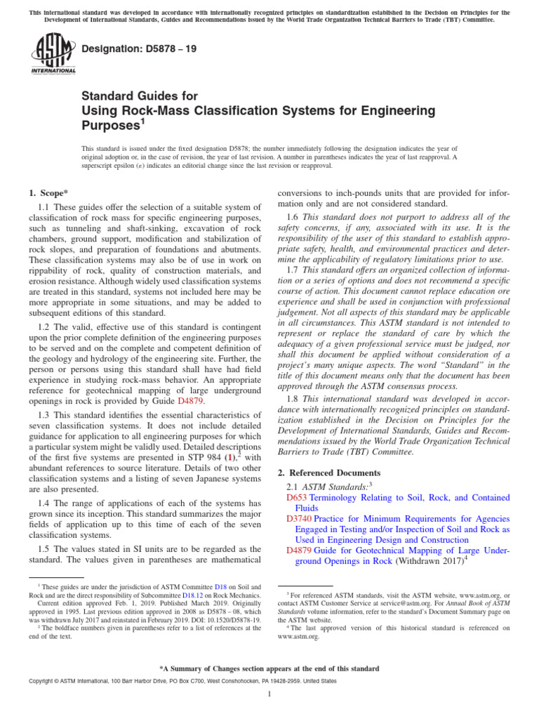 Rock-Mass Classification Systems Guide | PDF | Geotechnical Engineering