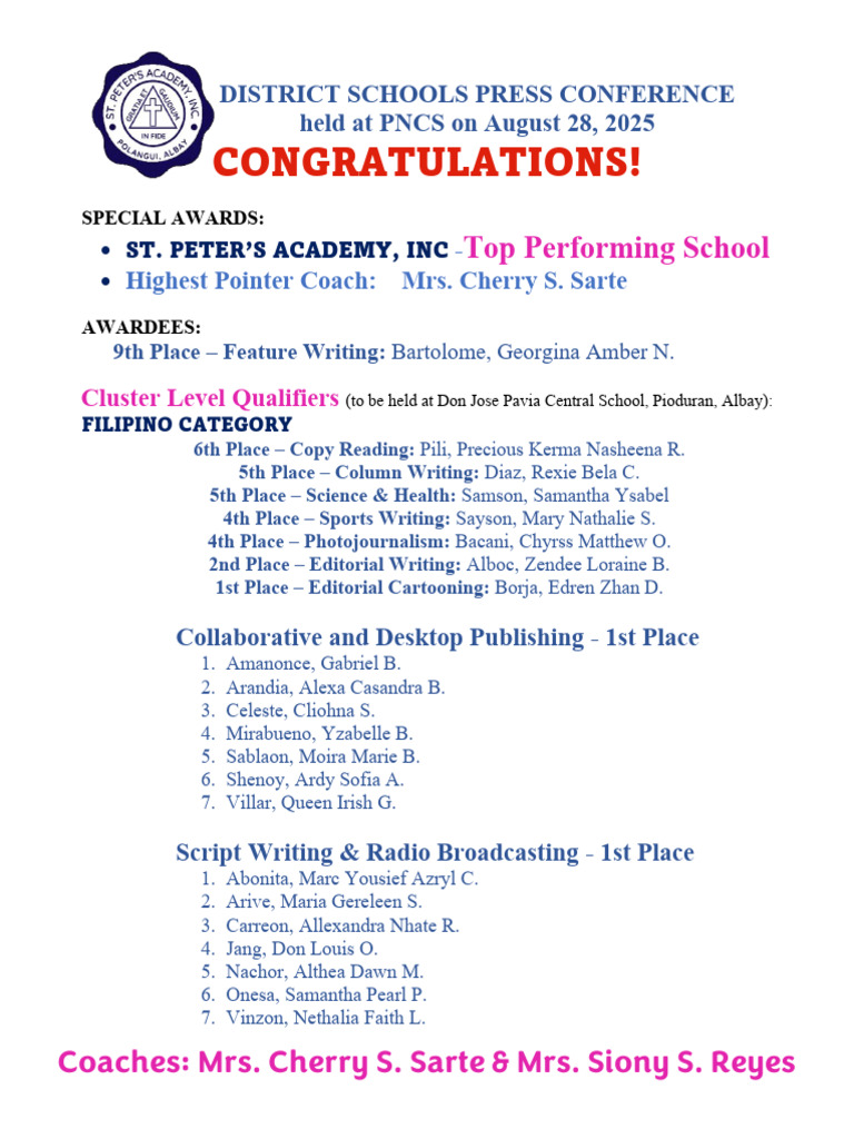 District Schools Press Conference 2025 | PDF