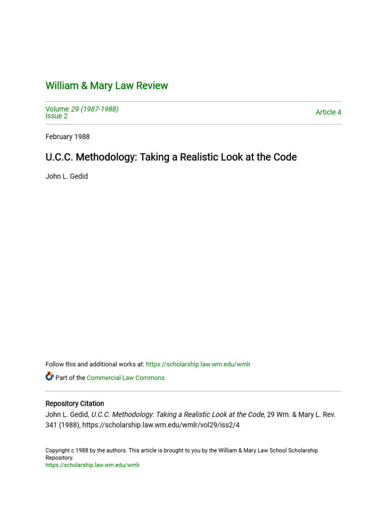 U.C.C. Methodology Explained | PDF | Uniform Commercial Code | Offer ...