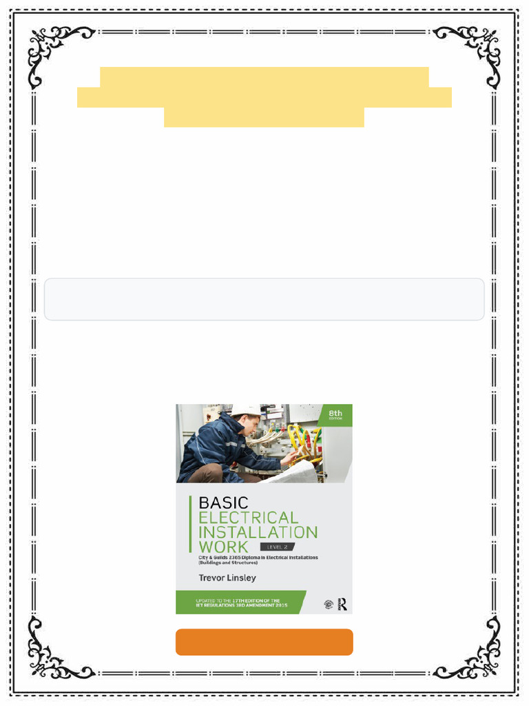 Basic Electrical Installation Work 2365 Edition Trevor Linsley Ebook ...