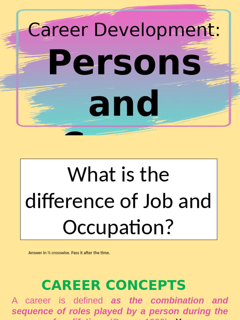 Career Concepts: Job vs. Occupation | PDF | Gender | Gender Studies