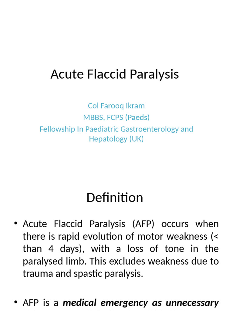 Understanding Acute Flaccid Paralysis | PDF | Diseases And Disorders ...