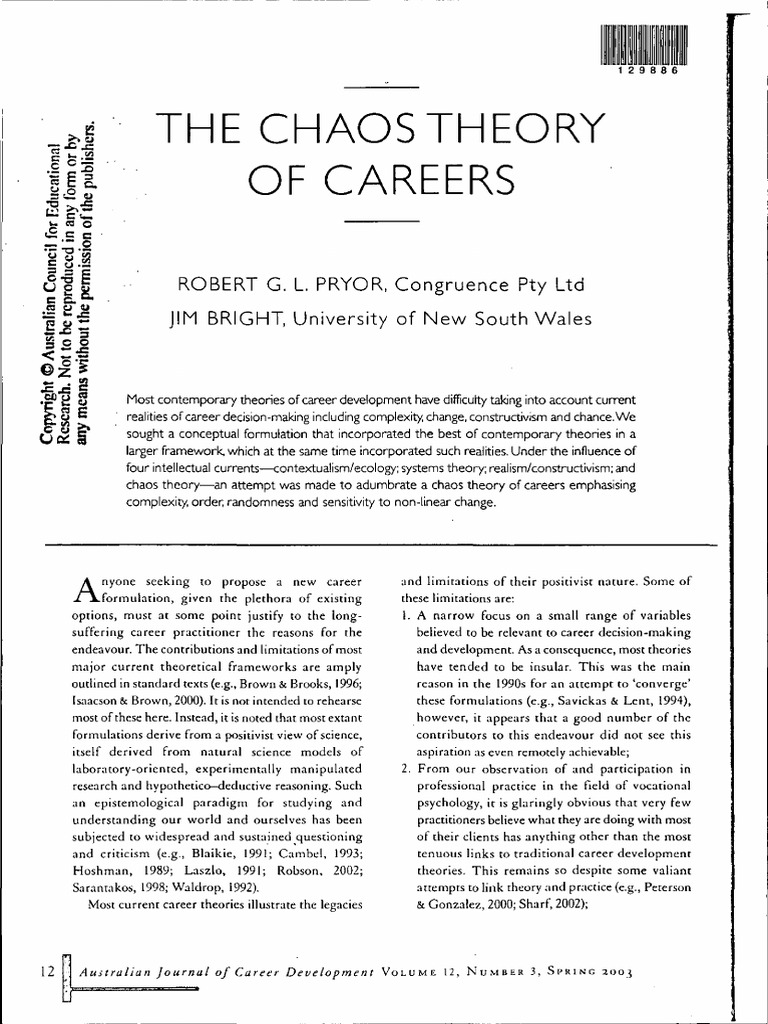 Chaos Theory in Career Development | PDF | Chaos Theory | Positivism