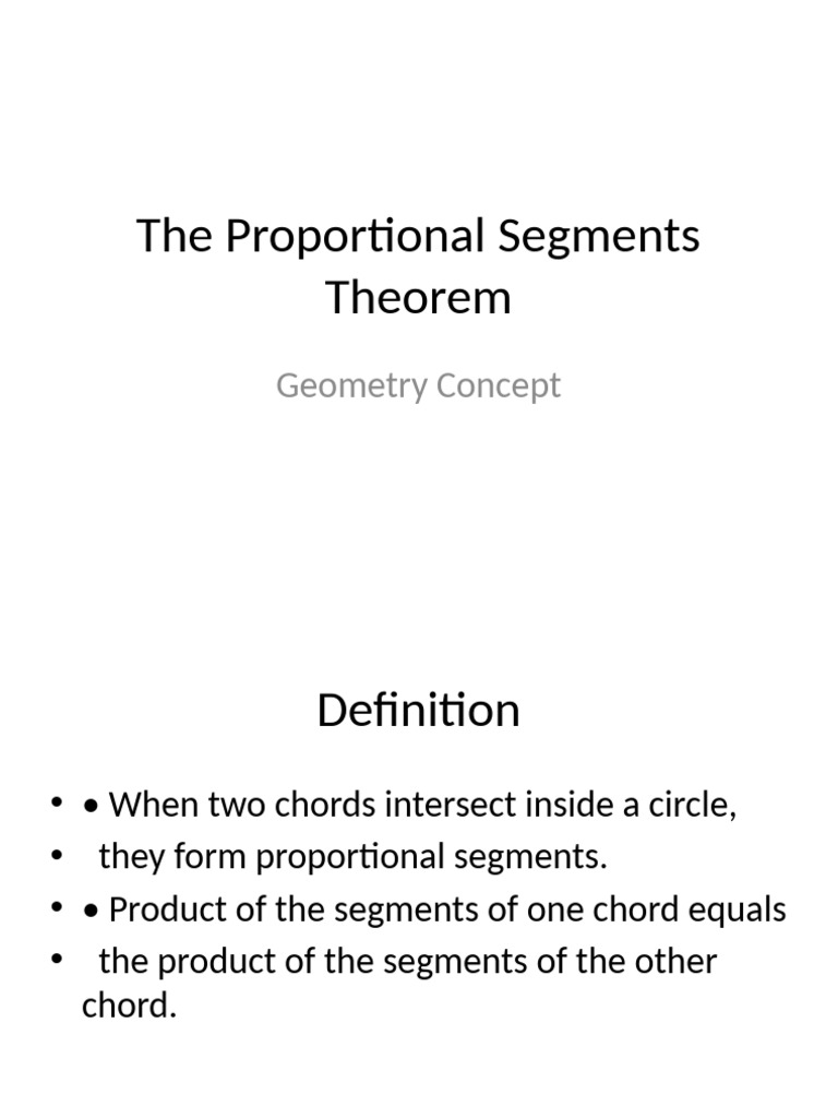 Proportional Segments Theorem in Geometry | PDF