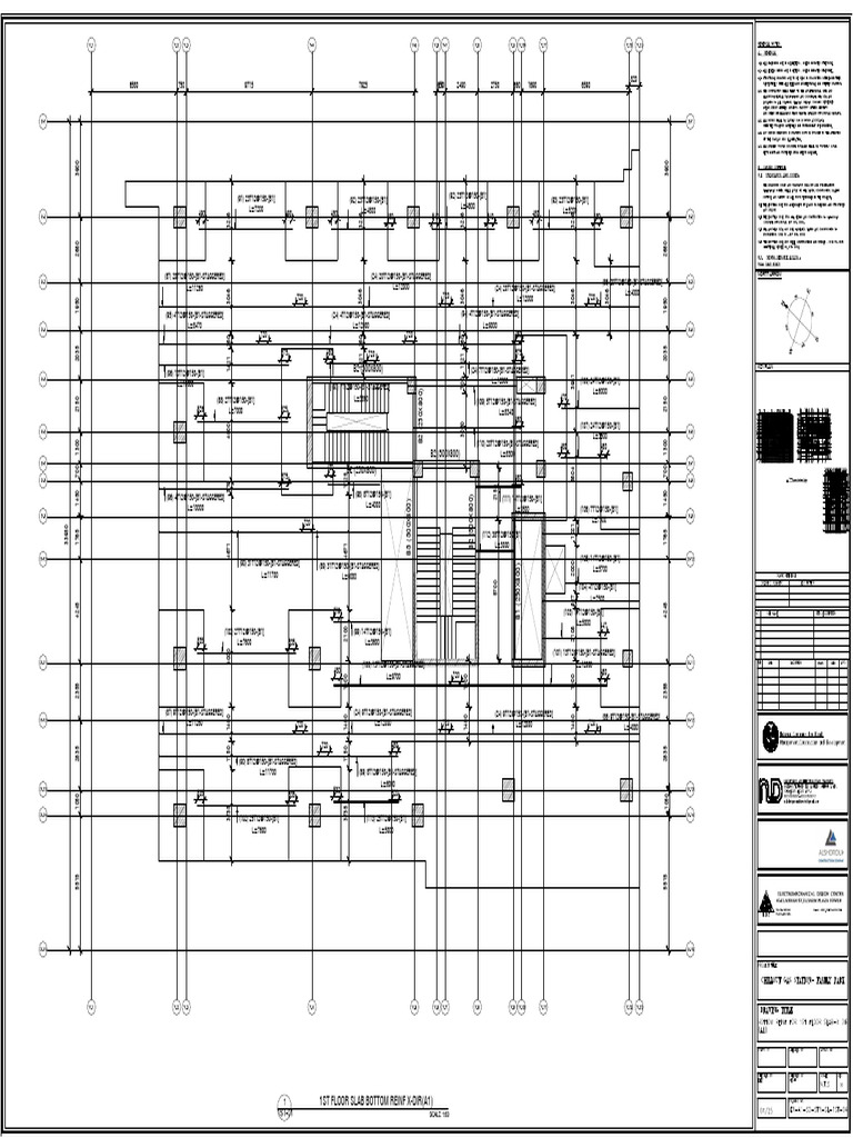 1st Floor Slab Reinforcement Details | PDF