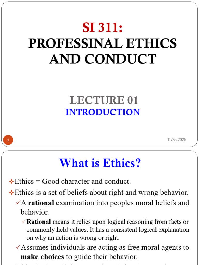 Introduction to Professional Ethics | PDF | Value (Ethics) | Morality