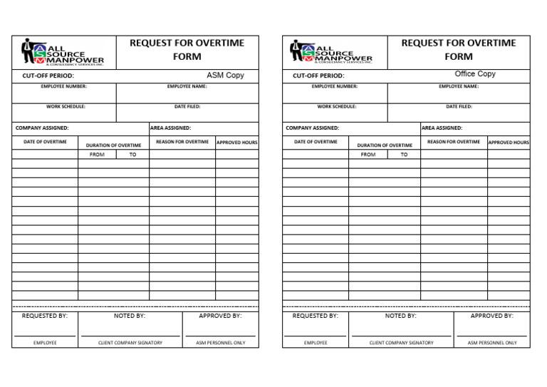 Ot Form Per Cut Off New | PDF