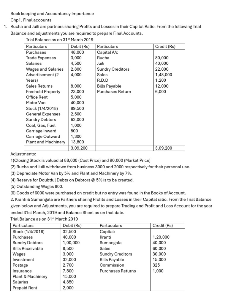 Final Accounts Preparation Guide | PDF | Debits And Credits | Balance Sheet