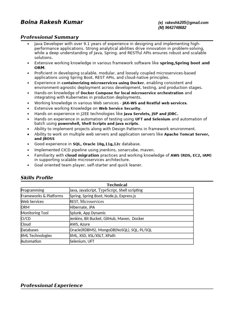 Java Developer with Microservices Expertise | PDF | Cloud Computing ...