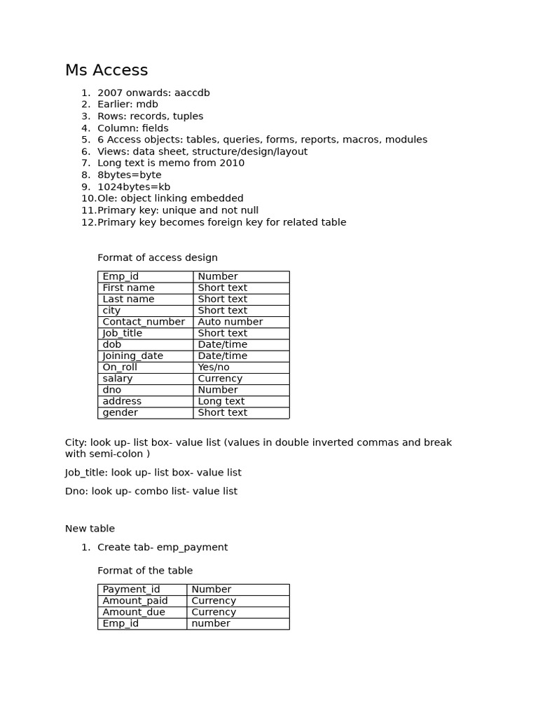 MS Access Database Design Guide | PDF | Microsoft Excel | Microsoft Access