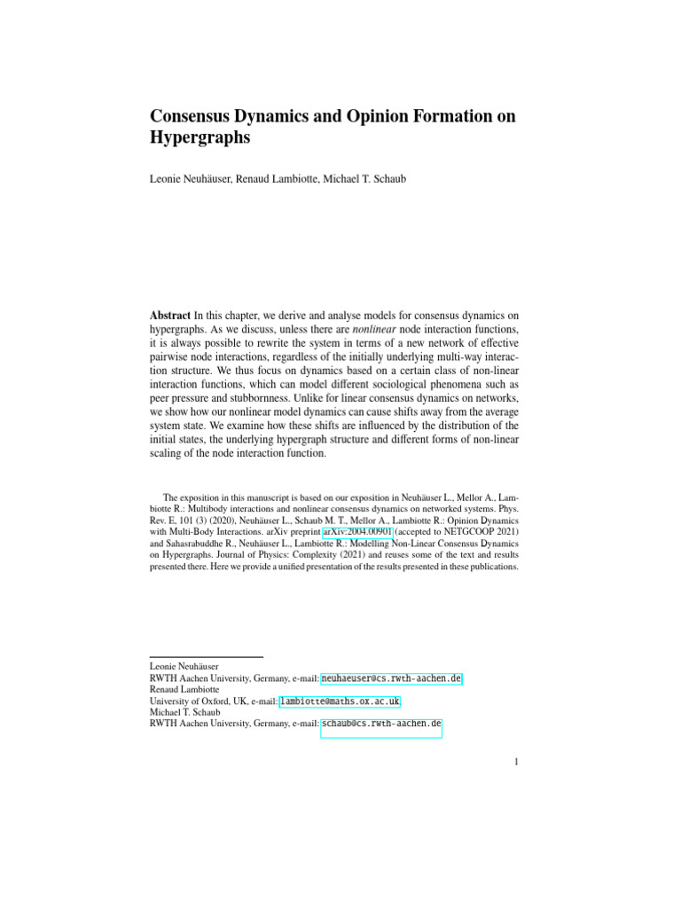 Neuhauser-2022-Consensus-dynamics-and-opinion-form | PDF | Mathematical ...