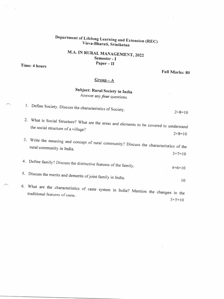 MRM Sem I Previous Year Questions Paper 2022 2024 REC | PDF | Labour ...
