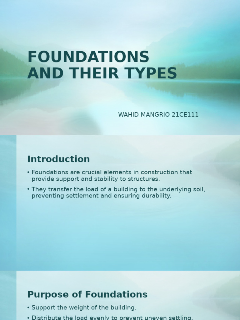 Types of Building Foundations Explained | PDF
