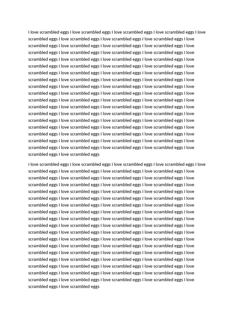 Scrambled Eggs the Sequel | PDF