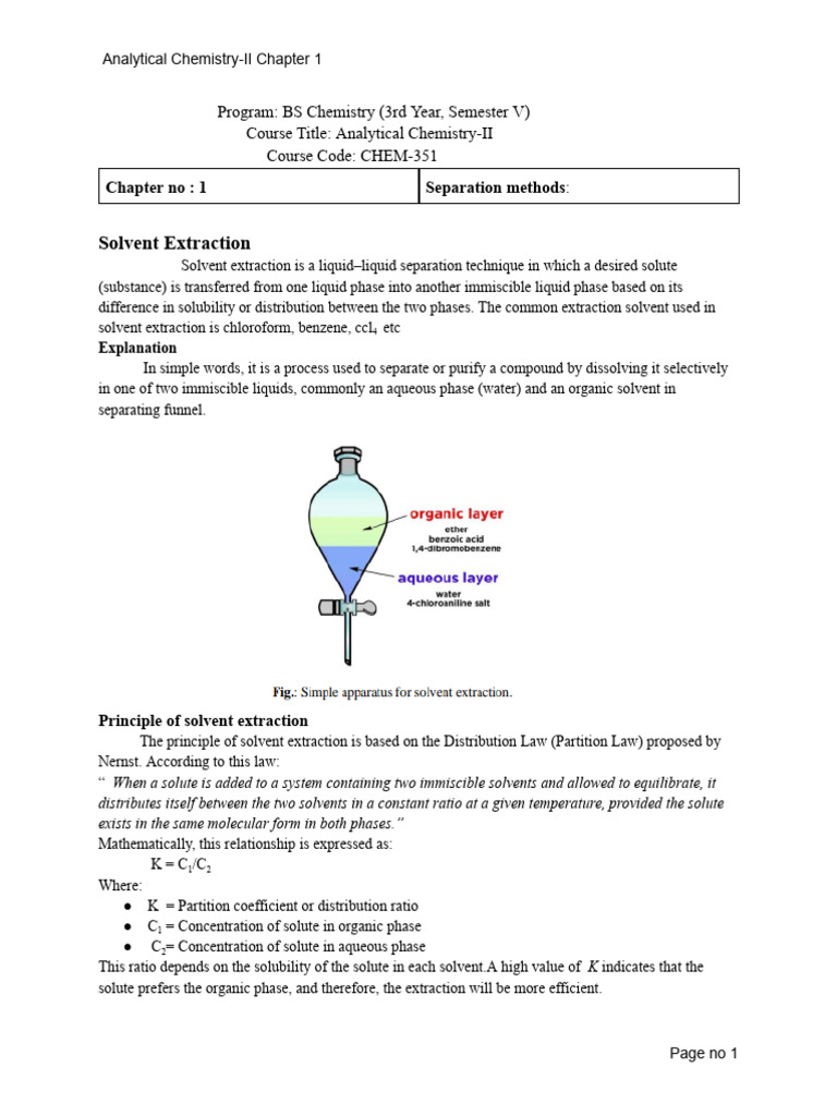 Analytical Chemistry-II Notes (Semester v) | PDF | Gel Electrophoresis ...