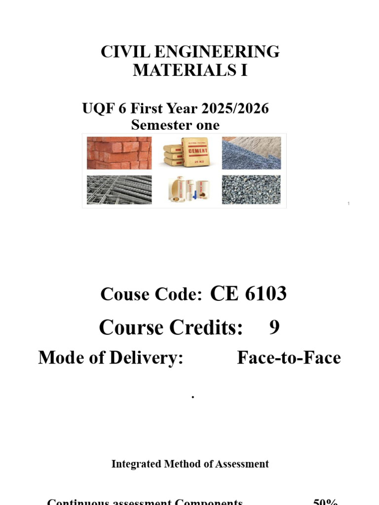 CE 6103 - Civil Engineering Materials I | PDF | Wood | Trees