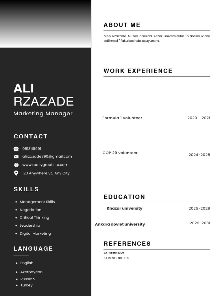 Minimalist Modern Professional CV Resume | PDF