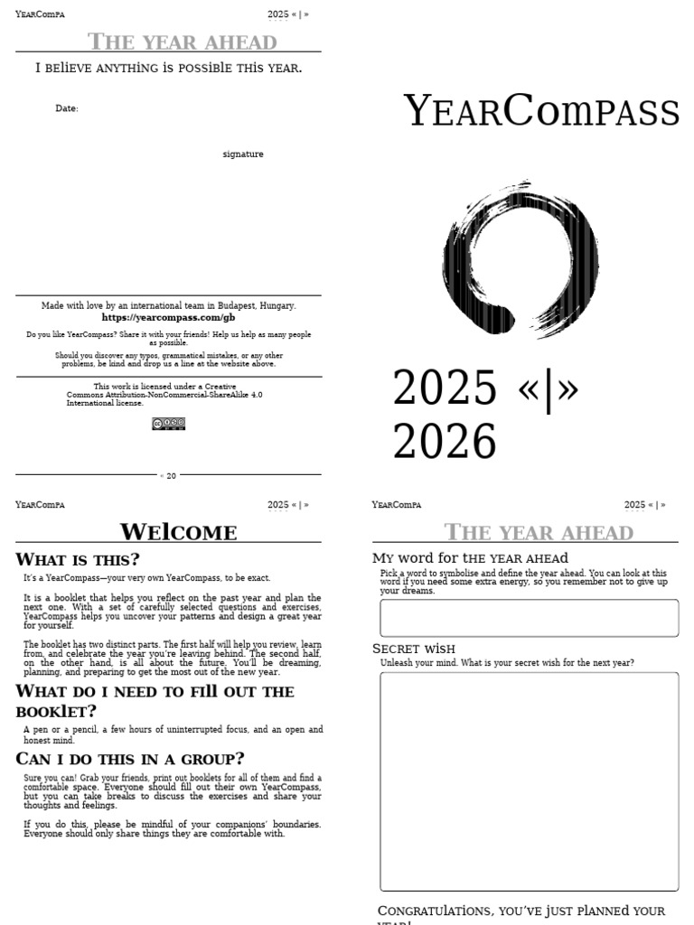 YearCompass 2025: Reflect and Plan | PDF