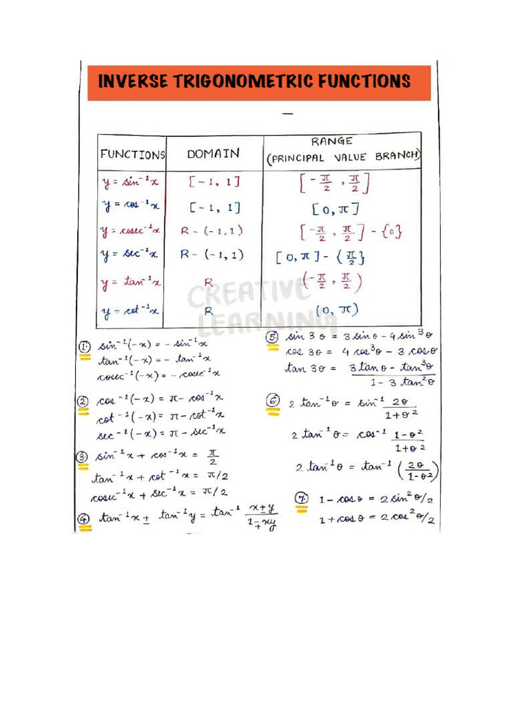 Maths12 Formula | PDF