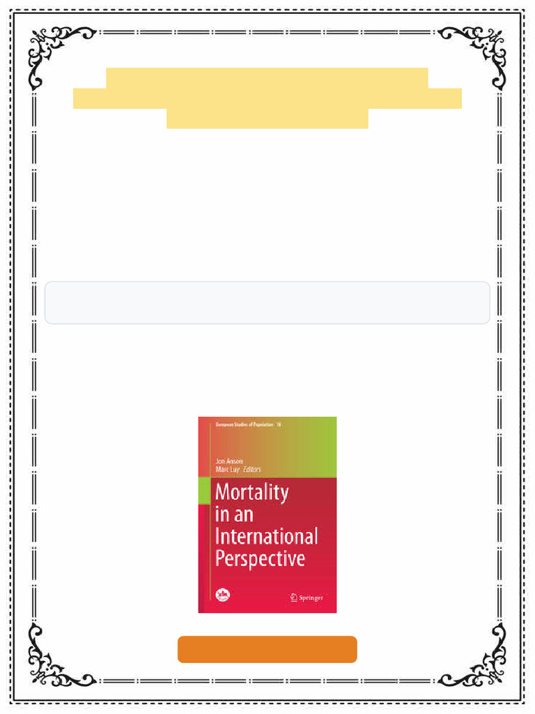 Mortality in An International Perspective 1st Edition Jon Anson Ebook ...