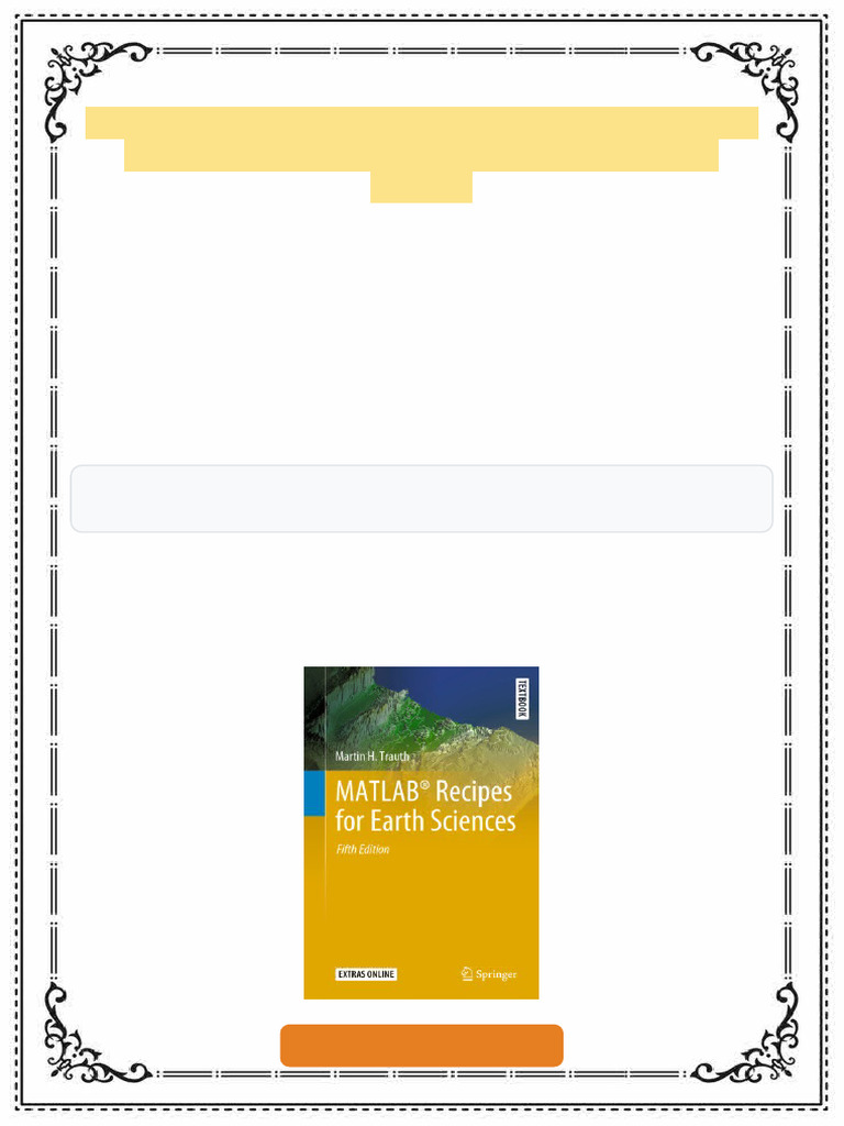 MATLAB® Recipes For Earth Sciences Martin H. Trauth Ebook Ultimate ...