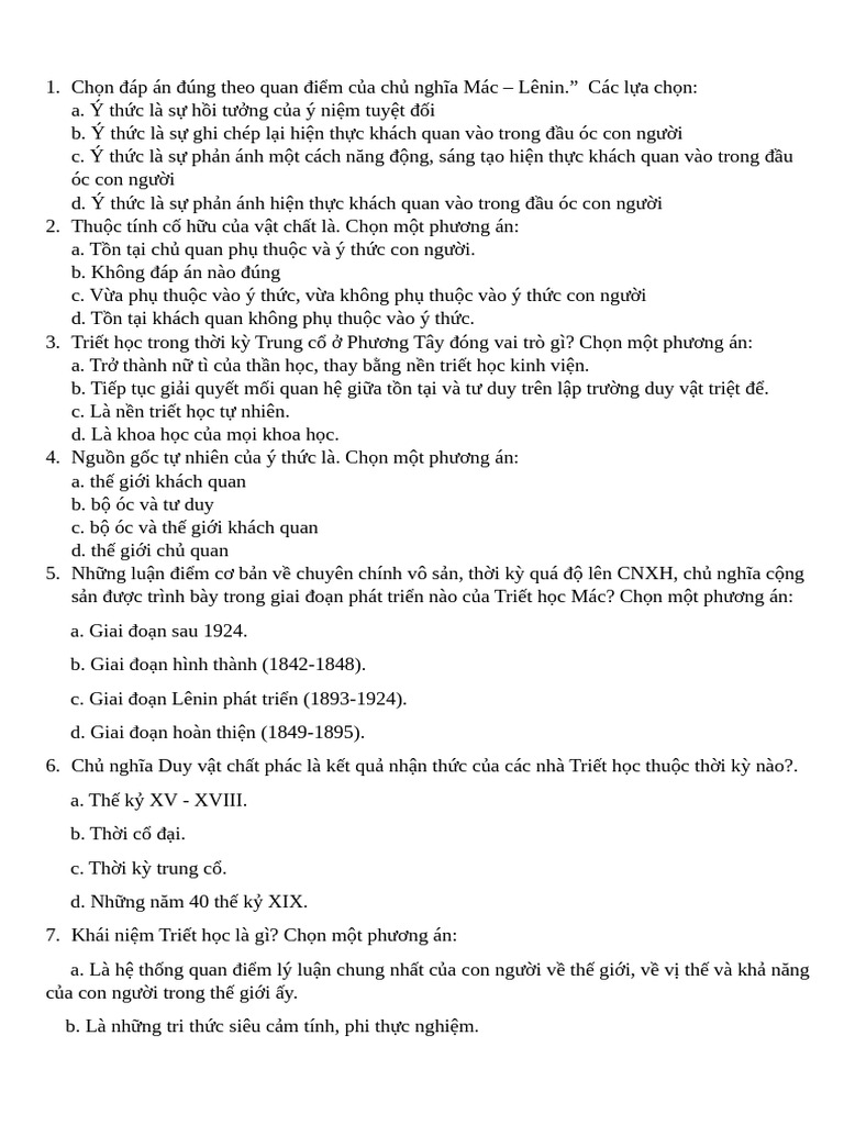 Triết Ktra LMS 1 | PDF