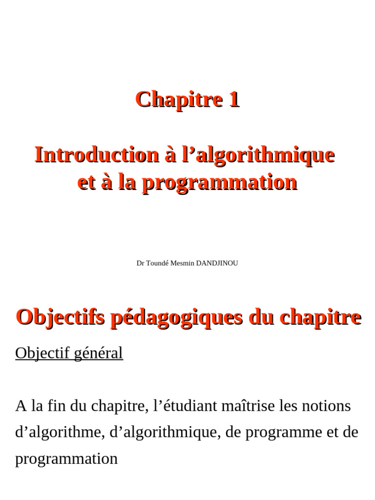 Introduction à l'algorithmique et programmation | PDF | Programmation ...