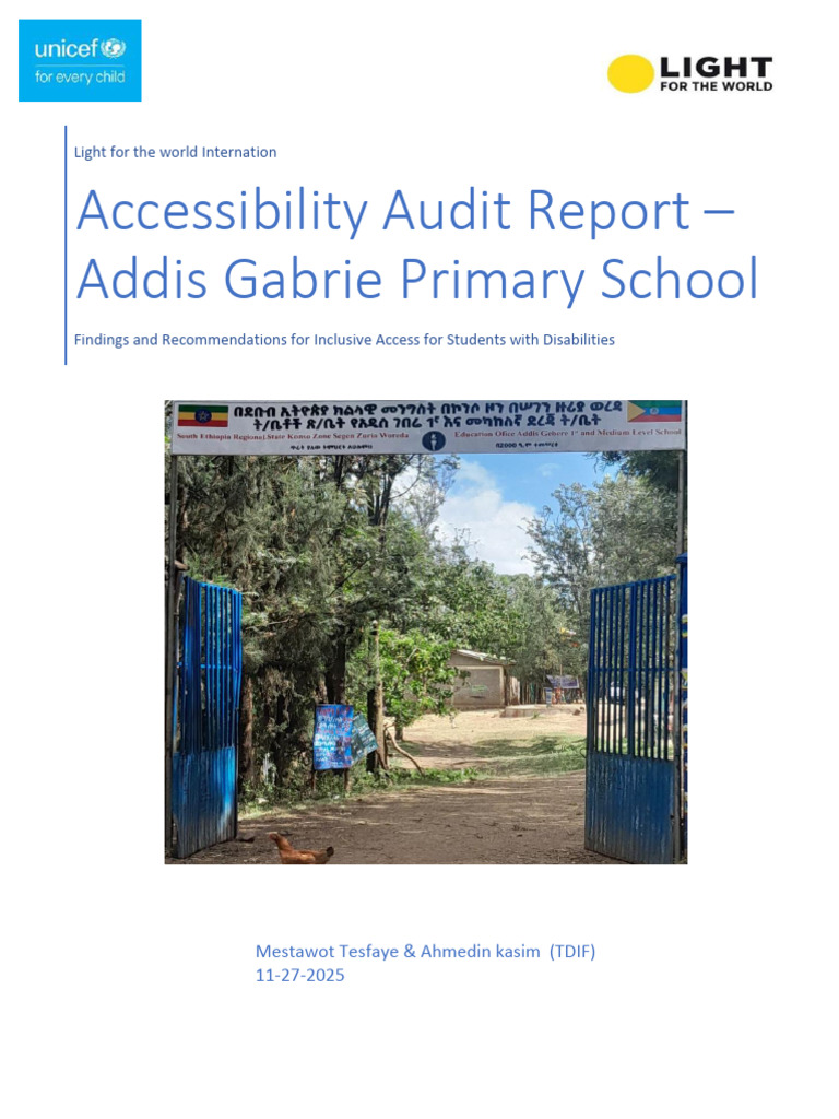 Accessibility Audit for Addis Gabrie School | PDF | Accessibility | Stairs