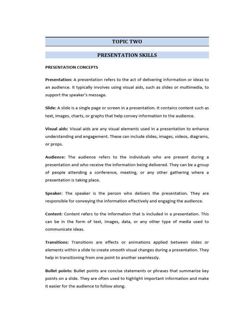 Mastering Effective Presentation Skills | PDF | Multimedia | Information