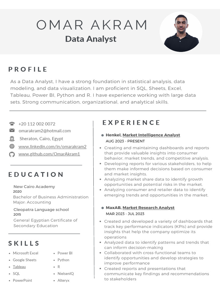 Data Analyst Skills and Experience Overview | PDF | Data Analysis | Data