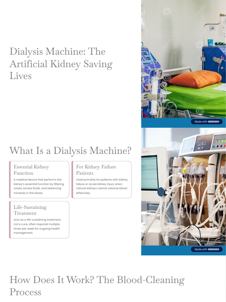 Dialysis Machines: Life-Saving Kidney Care | PDF | Hemodialysis | Kidney