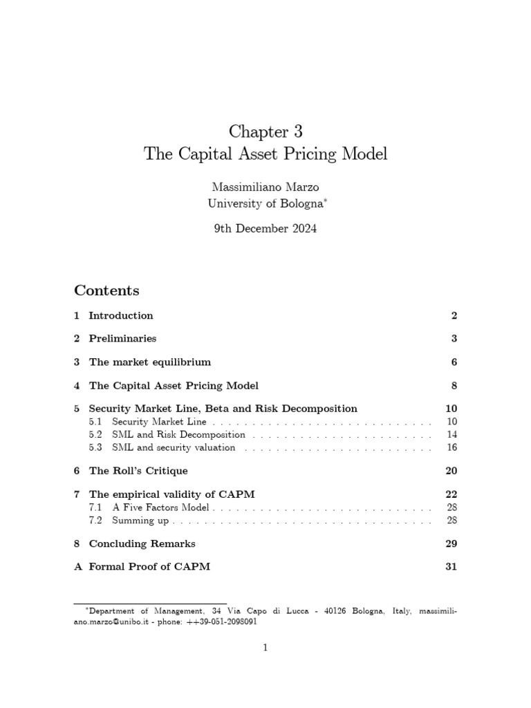 Understanding the Capital Asset Pricing Model | PDF | Capital Asset ...